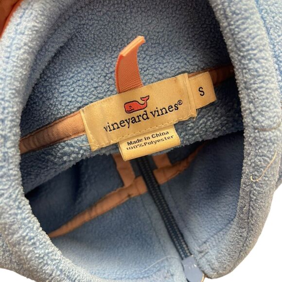 Vineyard Vines Small Fleece Vest Sleeveless Light Blue Full Zip Pockets - Picture 2 of 11